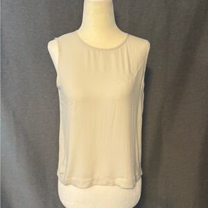 Eileen Fisher Silk Sleeveless Blouse Womens PP Petite Cream Elegant Top